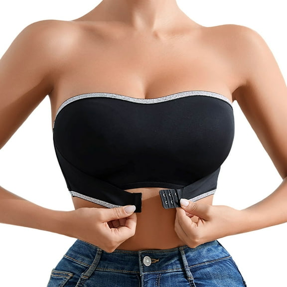 Everyday Bras for Women Woman Bras 36 C Low Support Sports Bra Small Sports Bra Women Bra Push up Seamless Bra Strapless Sports Bras for Women Athletic Sports Bras for Women Pads for Sports Black XL