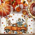 thumbnail image 2 of Fall Placemats Set of 4 Scarecrows Pumpkin Truck Place Mats Thanksgiving Placemat Autumn Fallen Maple Leaf Table Mats for Dining Kitchen Table Holiday Dinner Party Home Fall Decorations 13x19 Inch, 2 of 8