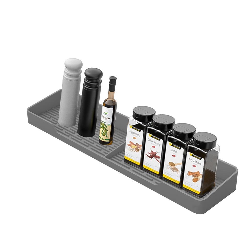 Tohuu Stove Top Shelf Silicone Kitchen Stovetop Seasoning Rack 15inch Length Spice Rack