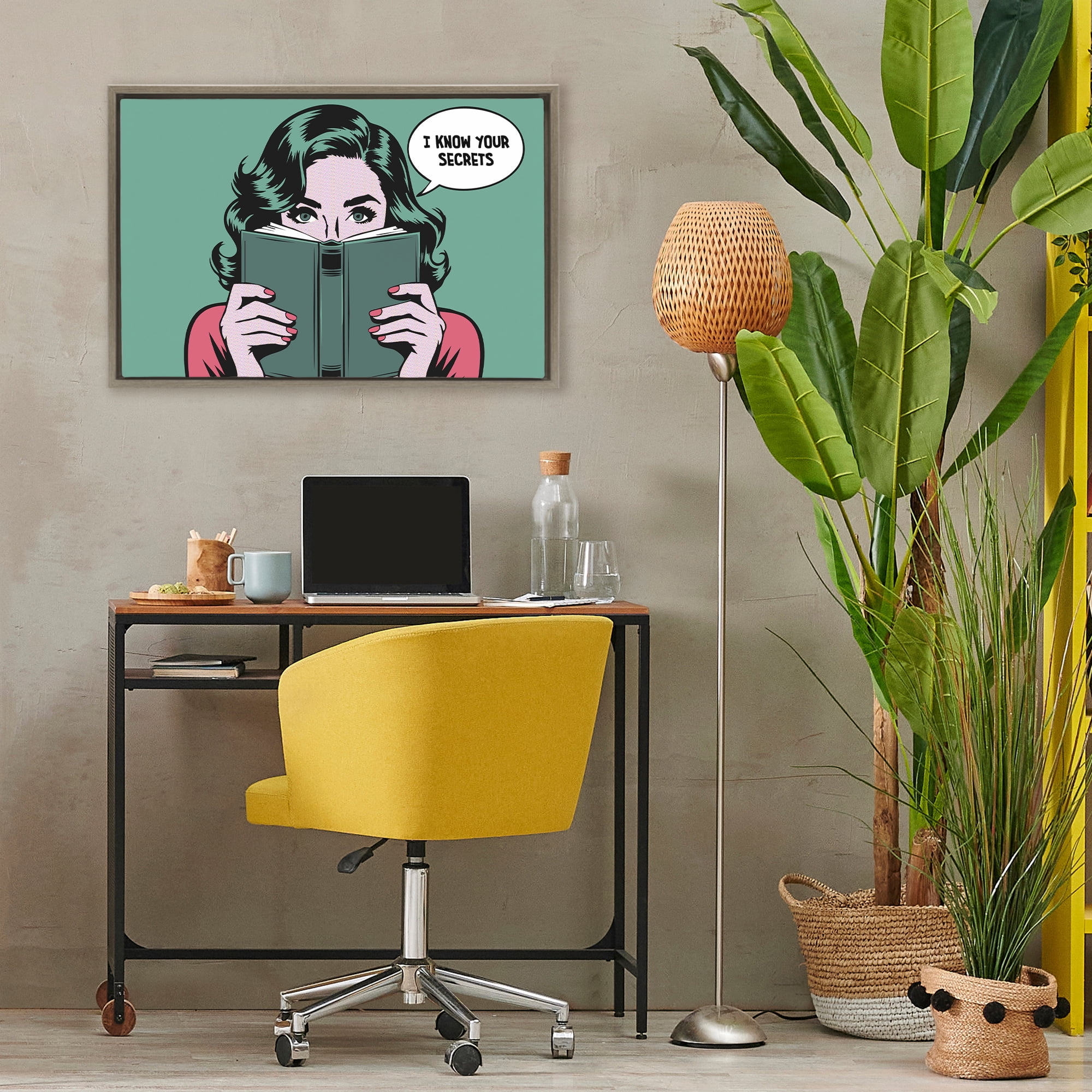 Stupell Industries Know Your Secrets Brown Framed Floater Canvas Wall Art, design by Andreas Magnusson