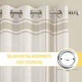 thumbnail image 6 of Summer Coastal Kitchen Curtains Window Panels, Nautical Beach Marine Life Beige Striped Insulated Window Treatment Curtain, Grommet Curtains for Bedroom/Living Room/Bathroom, 2 Piece 52"Wx84"L, 6 of 8