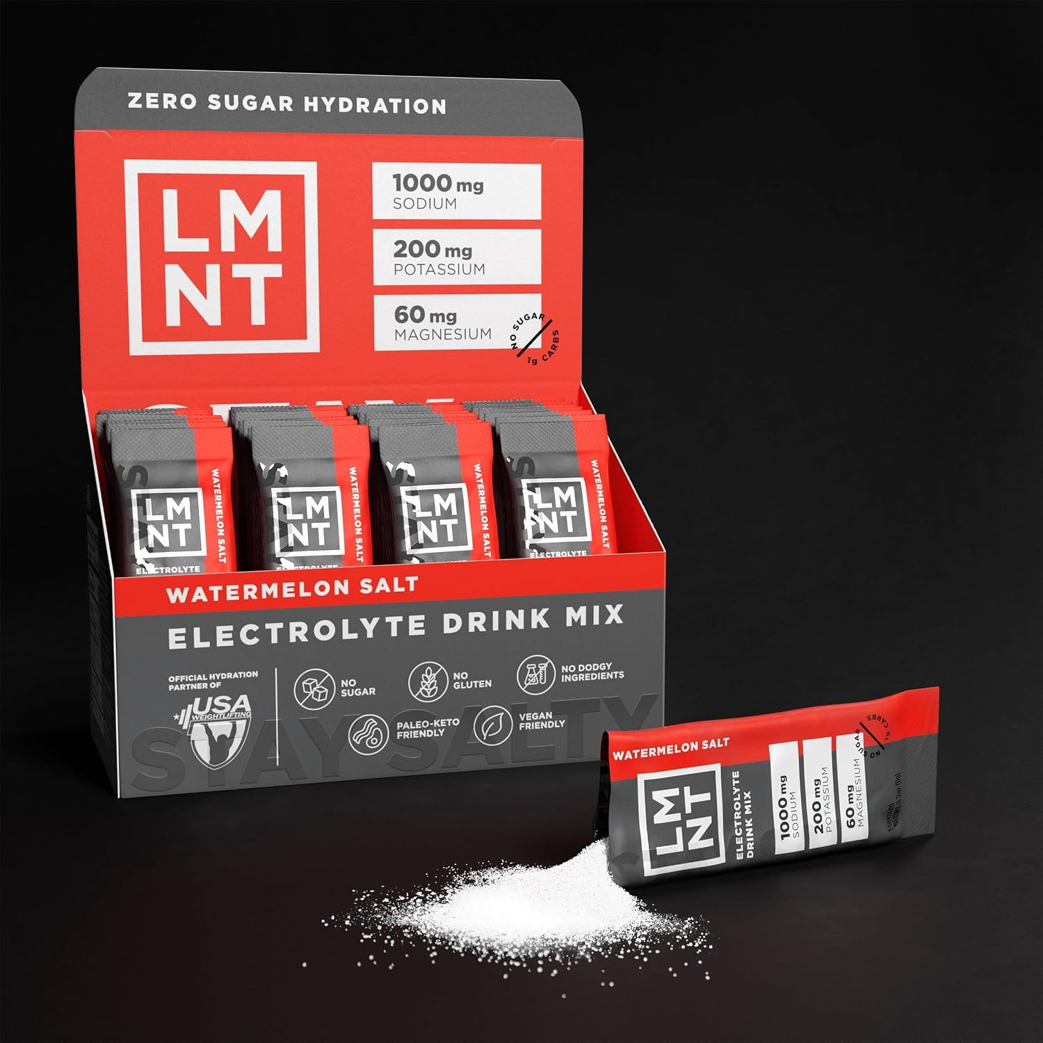 LMNT Zero Sugar Electrolyte Drink Mix - Watermelon - 12 Count