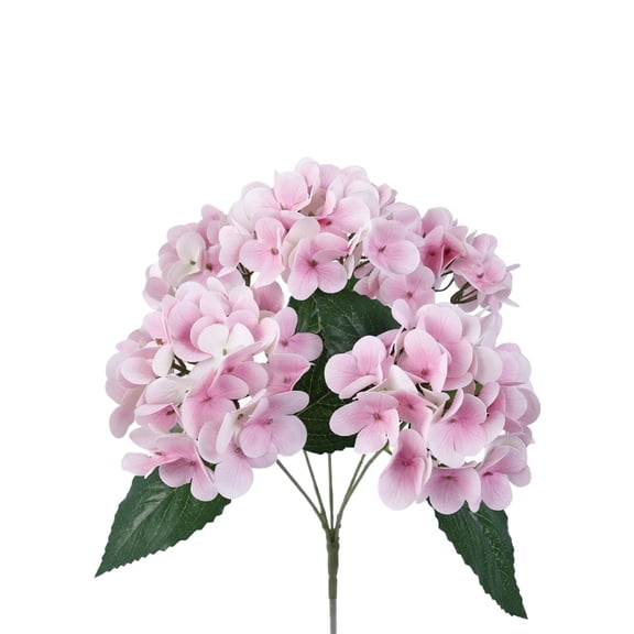 Artificial Hydrangea Silk Flowers with 5 Large Heads, Faux Floral Arrangement for Home Office Decor, Wedding Centerpiece, Realistic Petals and Long Stems