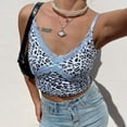 thumbnail image 3 of Women鈥檚 Lace Patchwork V Neck Camisole Ribbed Spaghetti Strap Crop Cami Tank Tops, 3 of 6