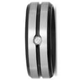 thumbnail image 1 of Men’s Stainless Steel 8mm Diamond Accent Two-Tone Black Wedding Band - Mens Ring, 1 of 3