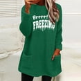 thumbnail image 2 of Feancey Womens Winter Fleece Tops Comfy Sherpa Warm Pullover Long Sleeve Crewneck Sweatshirts Fluffy Fuzzy Thermal Loungewear with Pockets Green L, 2 of 5