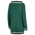 thumbnail image 3 of Women's Gameday Couture Green Michigan State Spartans One More Round Tri-Blend Striped Hooded Cardigan Sweater, 3 of 4