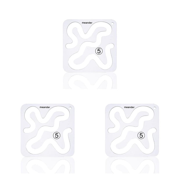 Inteprter Regla de diseño hueco para acolchado, máquina de coser portátil, plantillas de posicionamiento acrílico, accesorios para manualidades DIY, Type1 NO1 Inteprter CBP186544