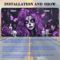 thumbnail image 3 of 1 Pcs 2D Flat License Plate Covers & Frames, Gothic Sugar Skull Girl For Decorative Front, Waterproof For Decoration Aluminum License Plate Covers & Frames Cover For Men Women, 12" X 6", 3 of 7