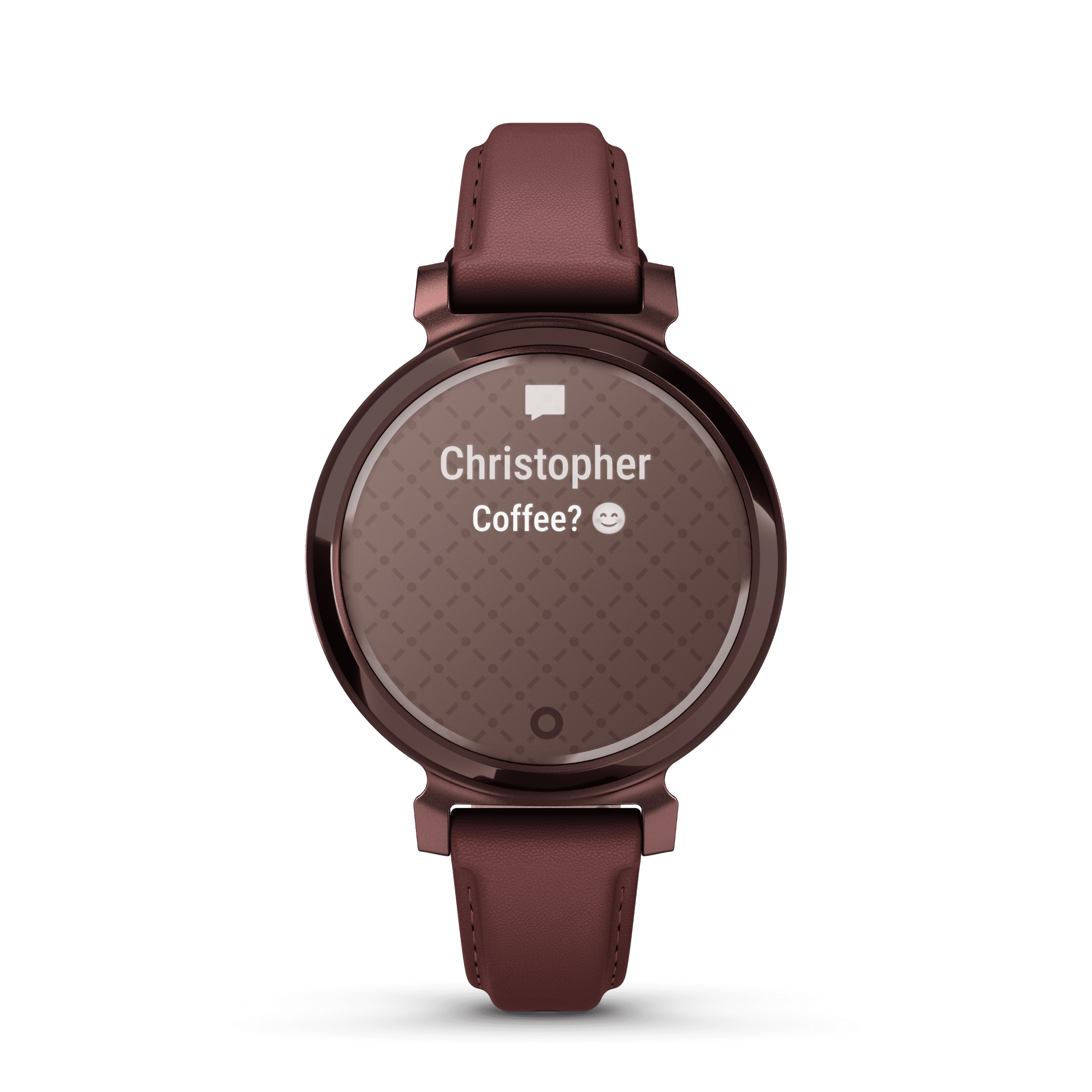 Garmin Lily® 2 Classic, Small and Stylish Smartwatch, Hidden Display, Patterned Lens, Up To 5 Days Battery Life, Mulberry/Dark Bronze