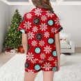 thumbnail image 5 of Christmas Pajamas for Kids Shorts Satin Silk Button Down Xmas Graphic Sleepwear Girls Short Sleeve Lapel T Shirt Short Pants 2 Piece Matching Set Loose Nightwear for Girls Light , 2-3 Years, 5 of 6