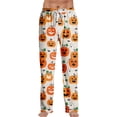 thumbnail image 2 of Trgacdwlo Men's Halloween Pajama Pants Funny Pumpkin Graphic Fall Mens Lounge Pants Vintage Ghost Pattern Festival Elastic Waist Pj Bottoms for Men, 2 of 3
