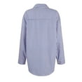 thumbnail image 6 of Jzuxvd Wrinkle Free Women's Button Down Shirts Striped Long Sleeve Collared Blouses Tops with Pocket Blue L, 6 of 8