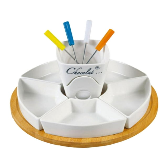 Elodie Home Tea Light Candle Fondue Set Ceramic Butter Warmer Set Melt Hot Pot Bowl B