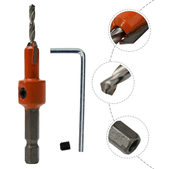 1Pcs Woodworking Hex Shank Drills Bit Set Countersink Router Bit Wood Drilling Pilot Holes Opener Milling Cutter Tool Parts 2.8×8 Fangkenuo