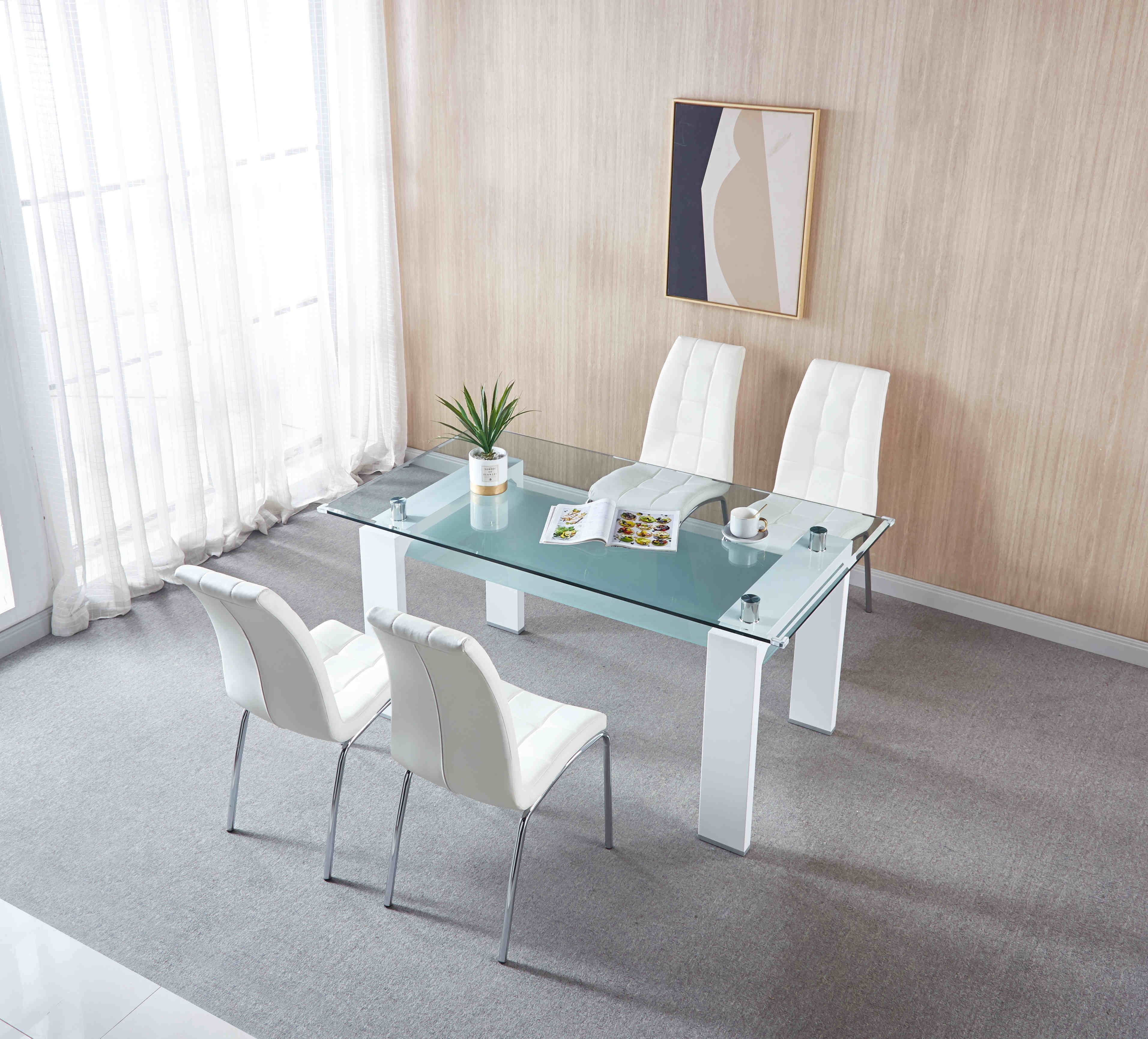 5 Pieces Modern Dining Table Set for 4, Breakfast Table Set ...
