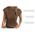 thumbnail image 4 of Blusa PRETTYGARDEN Manga Corta Texturizada Marrón XL, 4 of 9