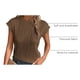 thumbnail image 4 of Blusa PRETTYGARDEN Manga Corta Texturizada Marrón XL, 4 of 9