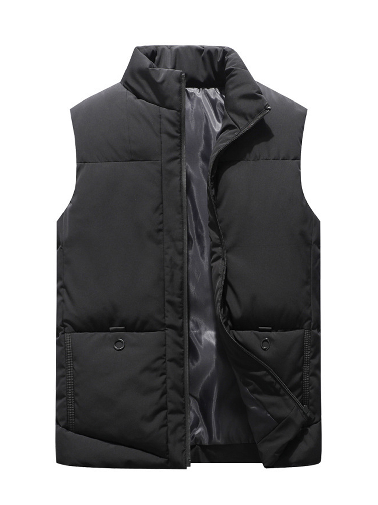 Frontwalk Men Casual Stand Collar Waistcoat Sleeveless Warm Jacket Vest