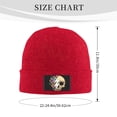 thumbnail image 3 of LNWH Knitted Acrylic Hat, Floral Rose Skull Pattern Winter Beanie Hat for Cold Weather, Red, 3 of 4