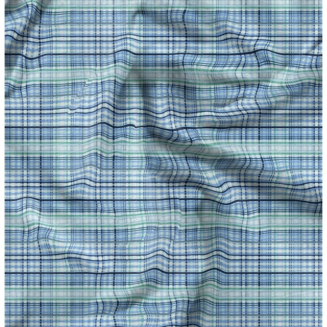 Soimoi Rayon Fabric Plaid Check Decor Fabric Printed Yard 42 Inch Wide