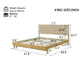 thumbnail image 6 of Christopher Knight Home 3-Piece Modern King Bed Frame with 2 Nightstands and Headboard, Natural+Beige, 6 of 12