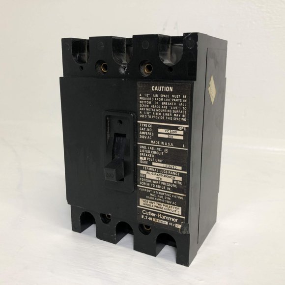 Eaton CC3200 Type CC Circuit Breaker 3-Pole 200 Amp 240 Volt