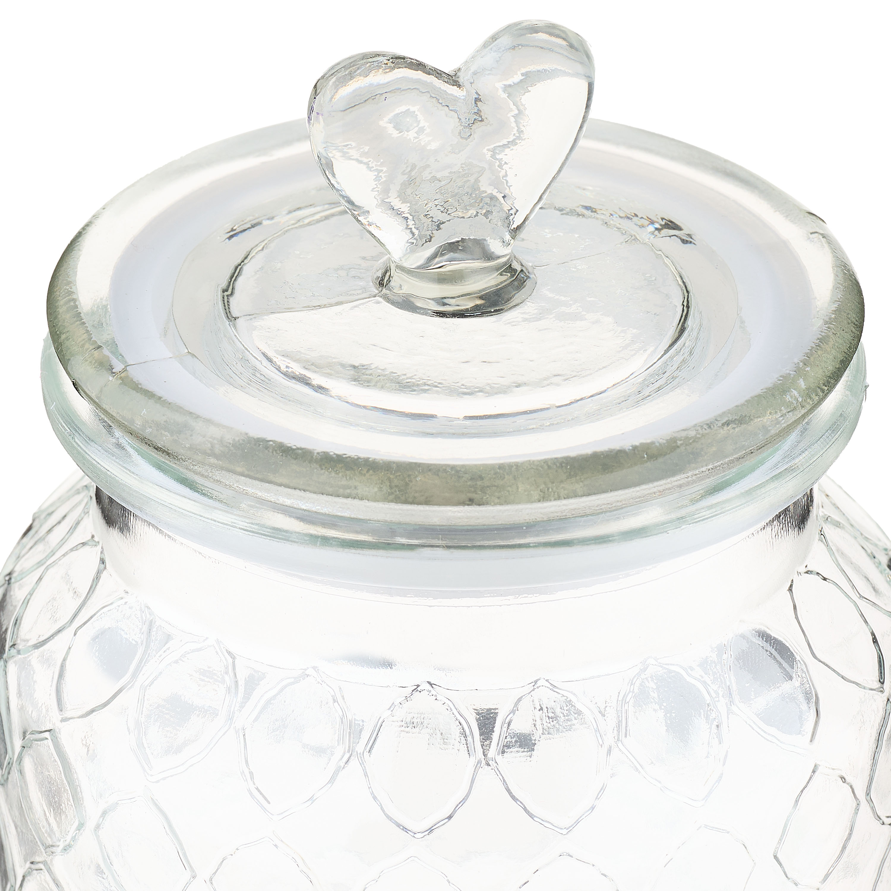 Clear Glass Jar with Lid and Heart-Shaped Knob, 6.25", Valentine's Day by Way To Celebrate