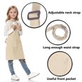 thumbnail image 3 of TOPTIE Kids Aprons with Pocket & Adjustable Strap, Child Chef Bib Apron for Kitchen Cooking Baking Painting-Khaki-L, 3 of 8