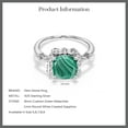 thumbnail image 6 of Gem Stone King 925 Sterling Silver Green Malachite and White Created Sapphire Engagement Ring for Women | 3.10 Cttw | Cushion 8MM | Gemstone Birthstone | Size 8, 6 of 6