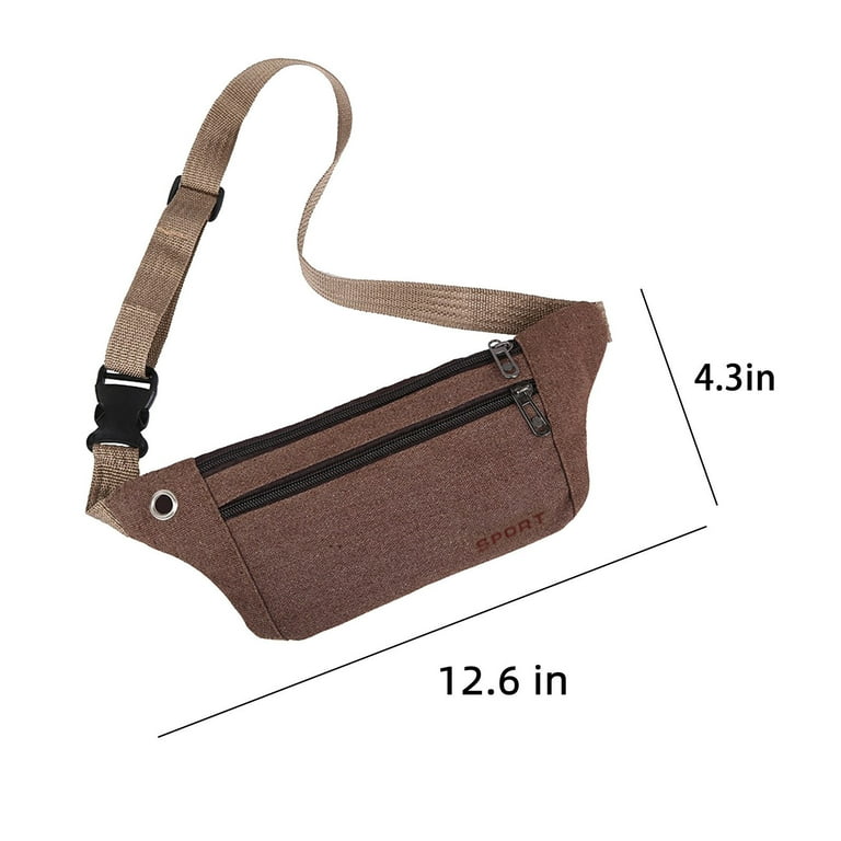 Unisex Canvas Travel Waist Pack Crossbody Phone Bag with