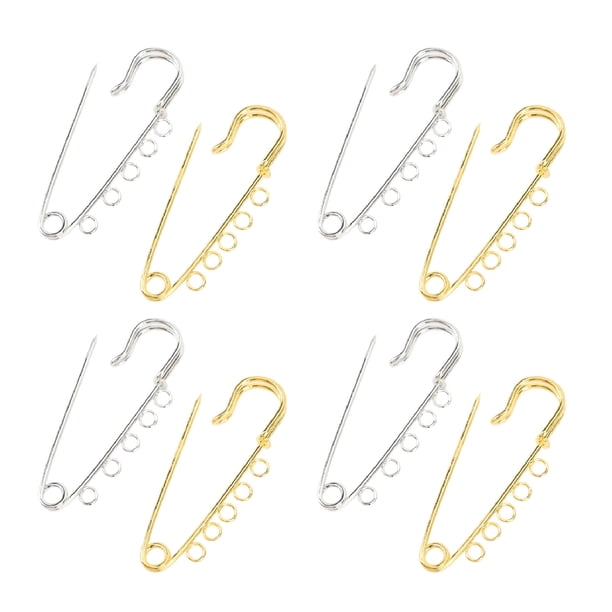 Pins de Broche de Seguridad de Servicio Pesado, Alfileres de Seguridad de Broche de Hierro Robusto Juego 20pcs Uso simple Colorfast Gold Silver Con 5 Agujeros para Hacer Joyas