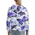 thumbnail image 7 of Fotbe Butterflies Pattern Womens Long Sleeve Hoodie, Pullover Hooded Sweatshirt, Kangaroo Pocket Hoodie with Eye-catching Drawstrings-Medium, 7 of 7
