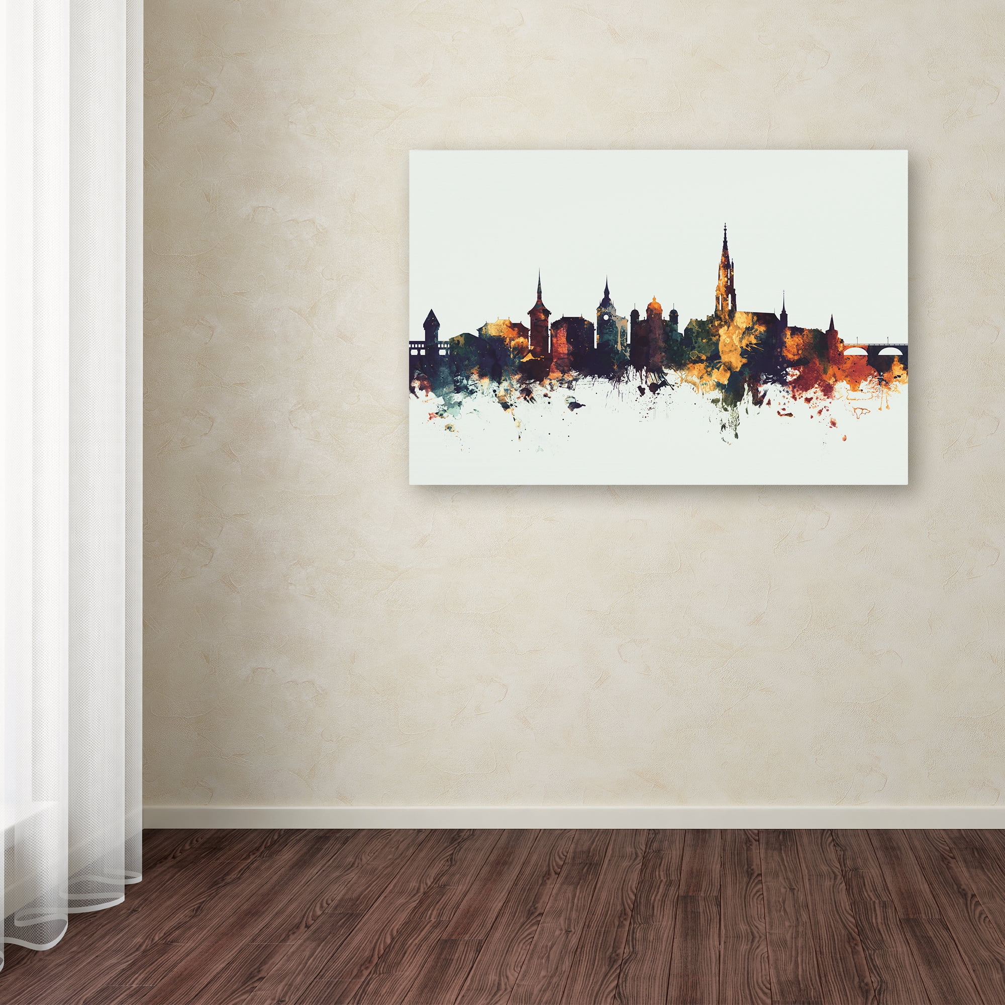 Trademark Fine Art 'Bern Switzerland Skyline V' Canvas Art by Michael Tompsett