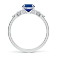 thumbnail image 2 of ANGARA Lab Grown 1 Ct Round Blue Sapphire Side Stone Engagement Ring for Women in 14K White Gold (Size-6mm) | September Birthstone, Anniversary, Jewelry Gift for Women | Lab-Grown Blue Sapphire Ring, 2 of 8