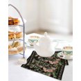 thumbnail image 4 of Black Spring Floral Kitchen Dish Towels for Drying Dishes Set of 2, Elegant Pastoral Flowers Birds Retro Art Waffle Weave Microfiber Hand Tea Bathroom Towels Quick Dry & Absorbent Towel 12x12, 4 of 7