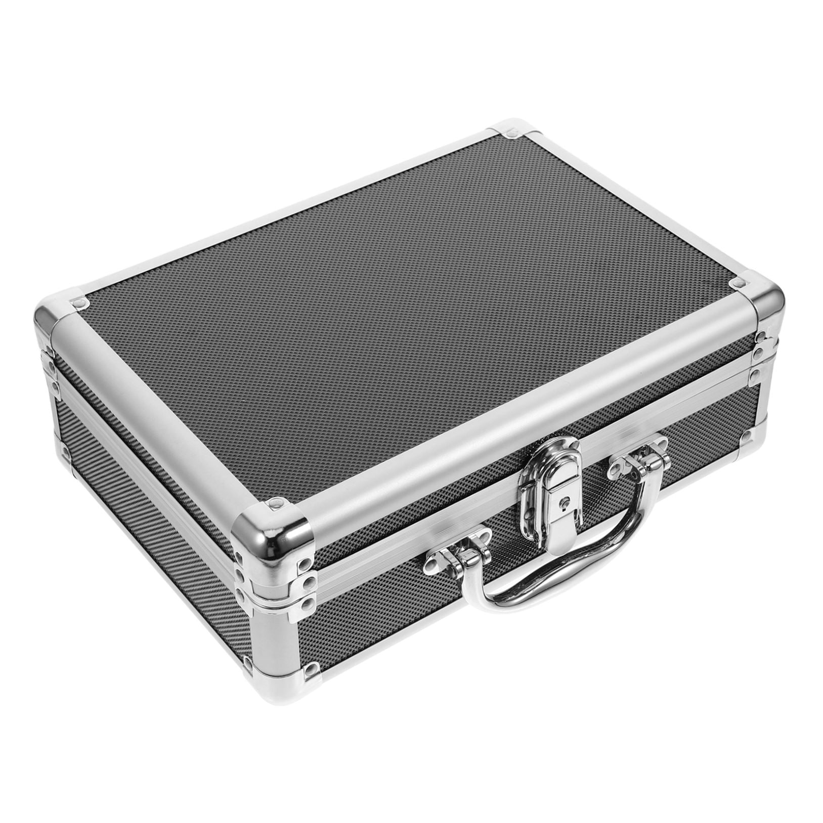 Raindrops Aluminum Briefcase With Lock Hard Case Metal Briefcase Toolbox Case With Handle For Travel Luggage Cash Storage Parts Medications