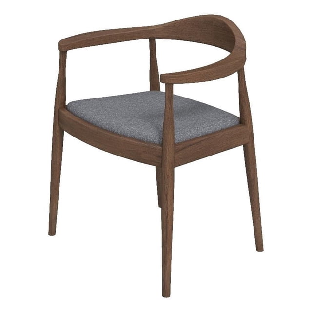 Ashcroft Mid-Century Modern Fabric Dining Chair, Gray (Set of 1)