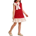 thumbnail image 3 of Edvintorg Cute Dresses for Girls Polka Dot Sleeveless Crewneck Causal Beach Dress with Bowknot Summer Kids Clothes Girls Size 3-8, 3 of 8