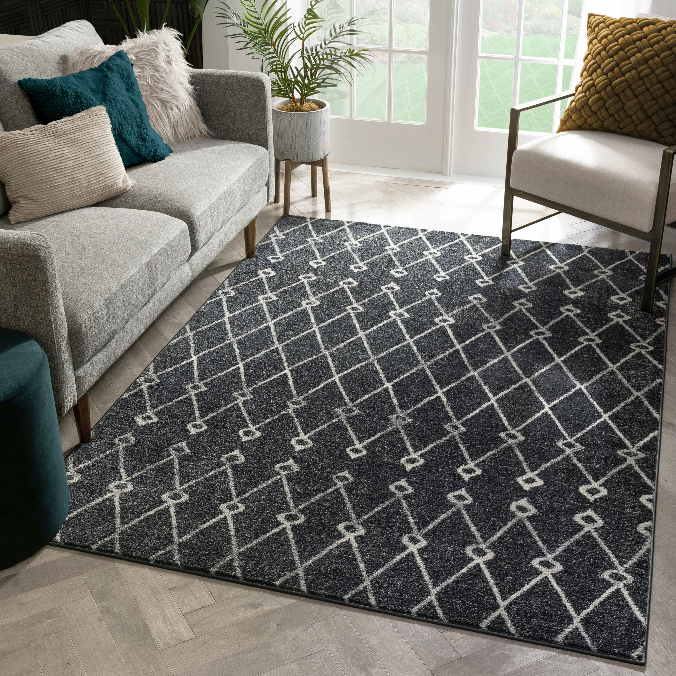 Distressed Grey Trellis Rug Small large Transitional Moroccan Living Room Rugs 
