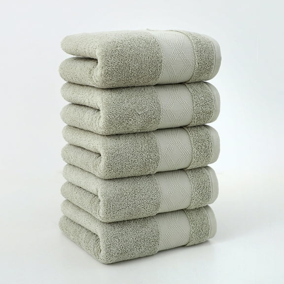 shyuyusa Bath Towels - 5 Pcs Bath Towels Set for Bathroom Cotton Thick Soft Absorbent Towel Set Of 5 Household Wash Face Gift Towel for Face Towels Bathroom, 71x34 cm