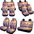 thumbnail image 3 of Uorisanigo 10 Pack Running White Horse Cars Accessories Set with Auto Seat Cover Car Steering Wheel Cover and Seat Belt Pad Cover Water Cup Pad Soft Breathable Auto Interior for Car SUV, 3 of 7