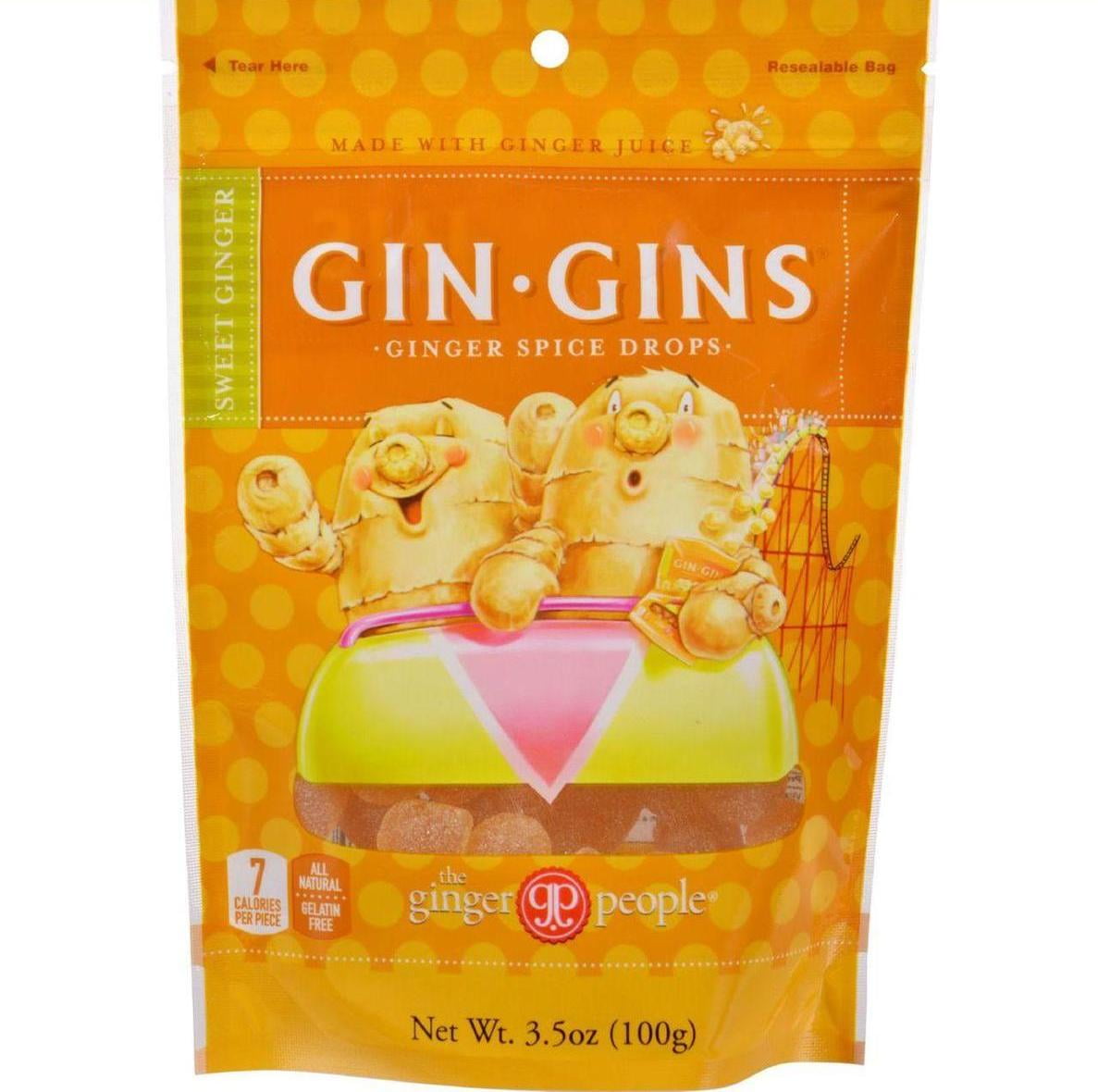 (12 Pack) Gin Gins Ginger Spice Drops Hard Candy, 3.5 Oz Pouch