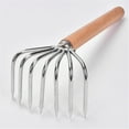 thumbnail image 4 of Hand Rake Heavy Duty 7 Teeth Gardening Hand Tool Ergonomic Handle Rake Soil Tiller With Ergonomic Handle Stainless Tool Great For Gardening Cultivating Loosening Soil, 4 of 6