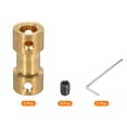 thumbnail image 3 of Uxcell 5mm to 6mm Bore Rigid Coupling 20mm x 9mm M3 Brass Shaft Copper Tone 2 x Coupling 8 x Screws 2 x Wrench, 3 of 5
