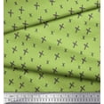 thumbnail image 3 of Soimoi Green Poly Georgette Fabric Cross & Geometric Printed Fabric 1 Yard 42 Inch Wide, 3 of 3
