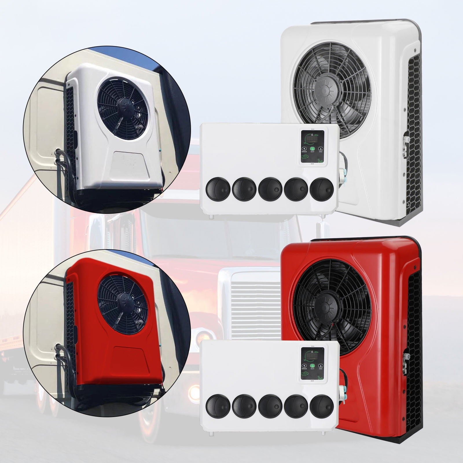 TOPTENG 12000 BTU 12V DC Split Parking Air Conditioner For RV Truck Vans Forklift Excavator Crane Construction Vehicle