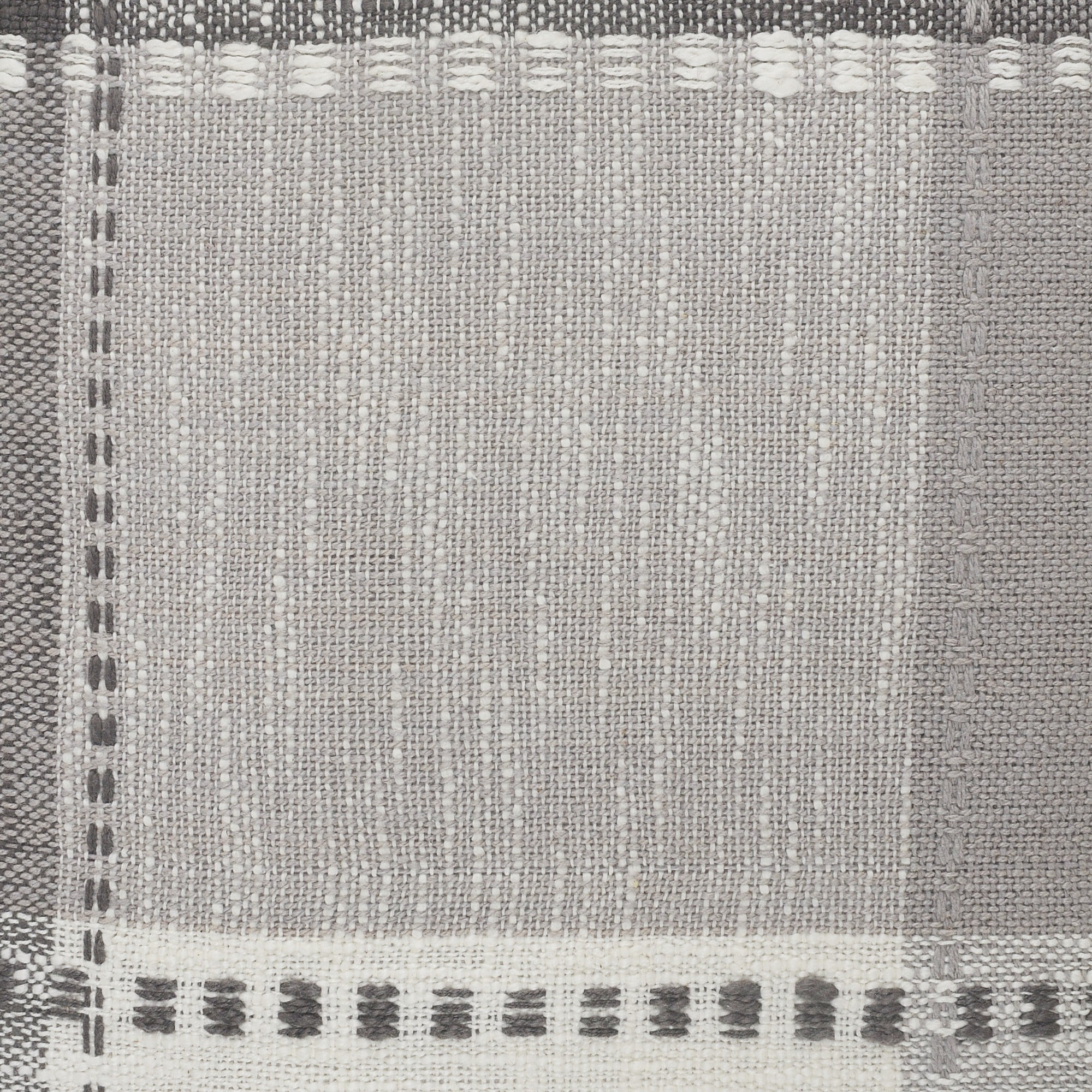 Laddha Home Designs Loomed Plaid Patchwork Cotton Throw Pillow Cover - 20" - Gray and White