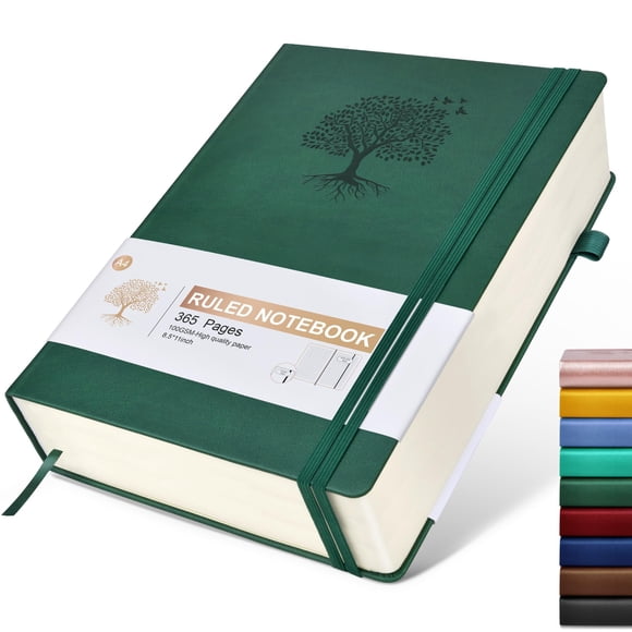 Cuaderno de Diario Rayado Ansopu 365 Páginas Tamaño A4 con Cubierta de Cuero