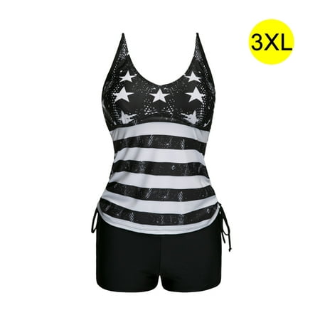 Striped Split Swimsuit Black and White Stripes Flat Angle Quick Drying Swimsuit European and American Style Conservative Belly Wrapped quick-drying